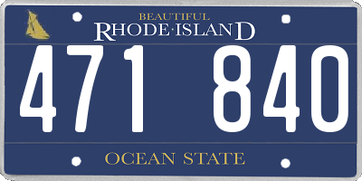 RI license plate 471840