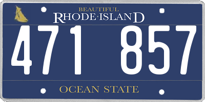 RI license plate 471857
