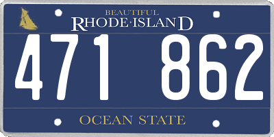 RI license plate 471862