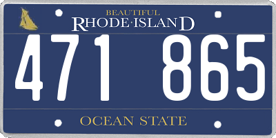 RI license plate 471865