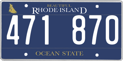 RI license plate 471870