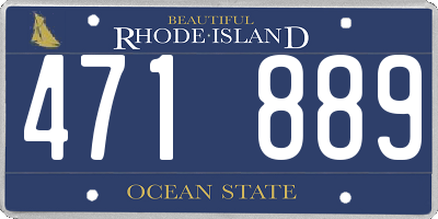 RI license plate 471889
