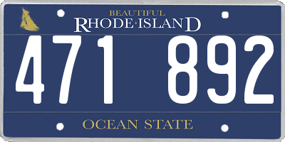 RI license plate 471892
