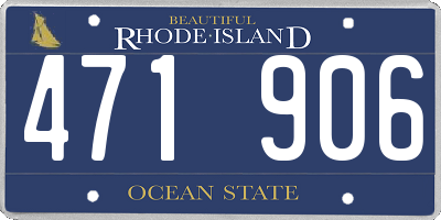 RI license plate 471906