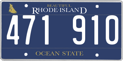 RI license plate 471910