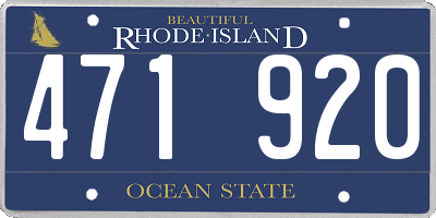 RI license plate 471920
