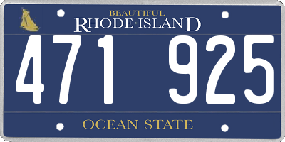 RI license plate 471925
