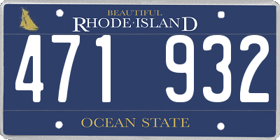 RI license plate 471932