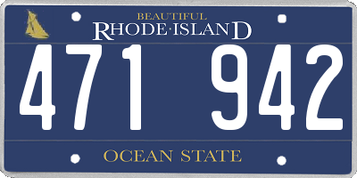 RI license plate 471942