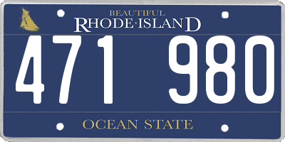 RI license plate 471980