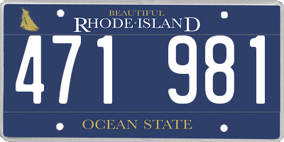 RI license plate 471981