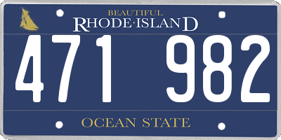 RI license plate 471982