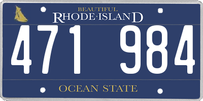 RI license plate 471984