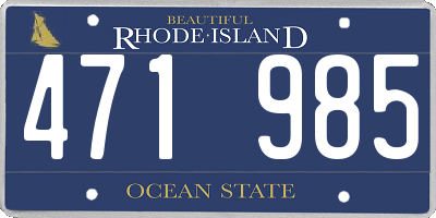 RI license plate 471985