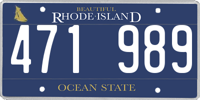 RI license plate 471989