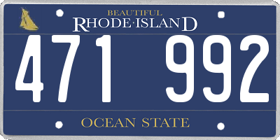 RI license plate 471992