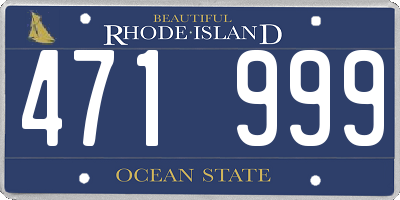 RI license plate 471999