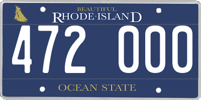 RI license plate 472000