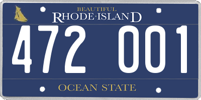 RI license plate 472001