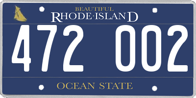RI license plate 472002