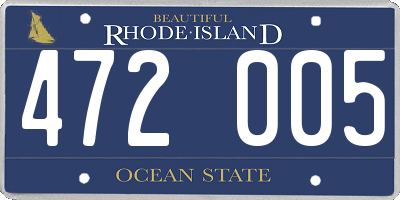RI license plate 472005