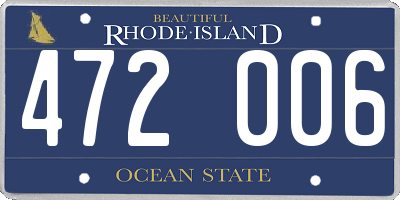 RI license plate 472006