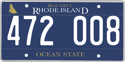 RI license plate 472008