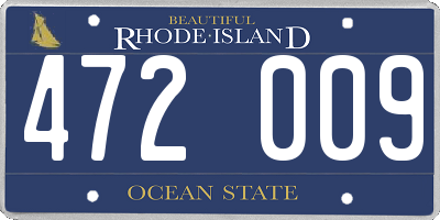 RI license plate 472009