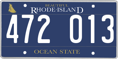 RI license plate 472013