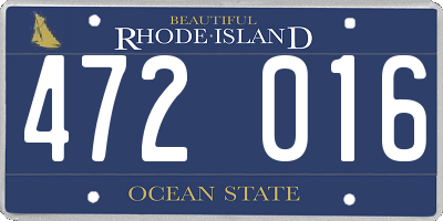 RI license plate 472016