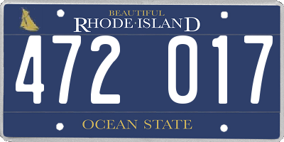 RI license plate 472017