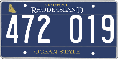RI license plate 472019