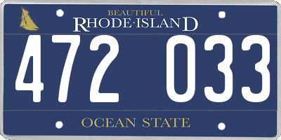 RI license plate 472033