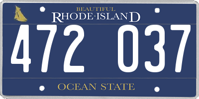 RI license plate 472037