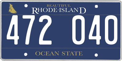 RI license plate 472040
