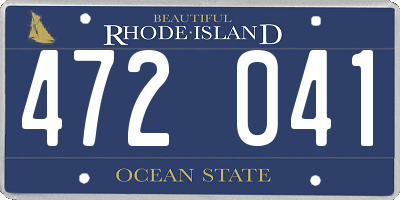 RI license plate 472041