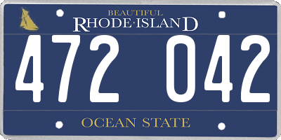 RI license plate 472042