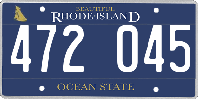 RI license plate 472045