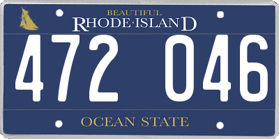 RI license plate 472046