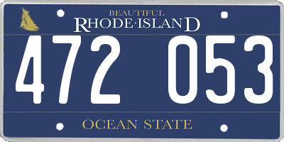 RI license plate 472053