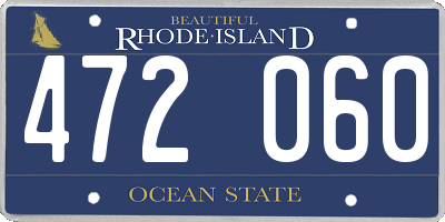 RI license plate 472060