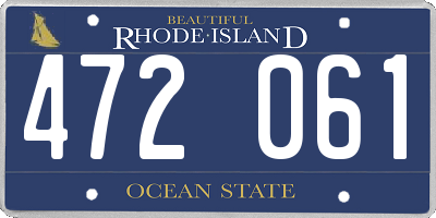 RI license plate 472061