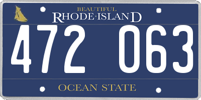 RI license plate 472063
