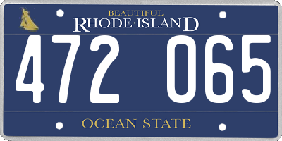 RI license plate 472065