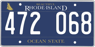 RI license plate 472068