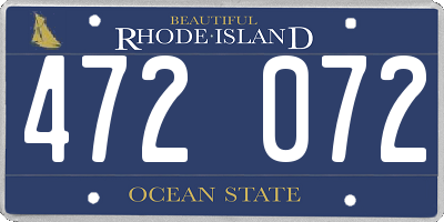 RI license plate 472072