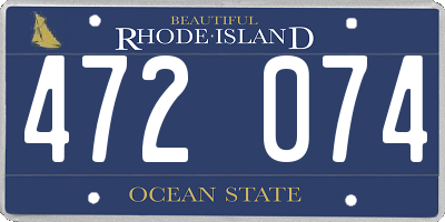 RI license plate 472074