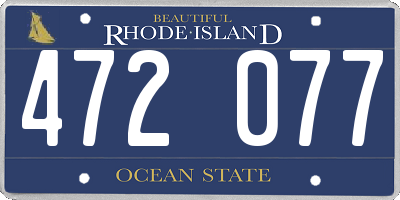 RI license plate 472077