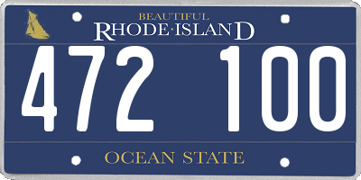 RI license plate 472100