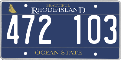 RI license plate 472103